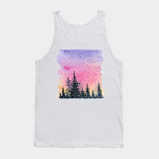 Pink sunset in forest Tank Top